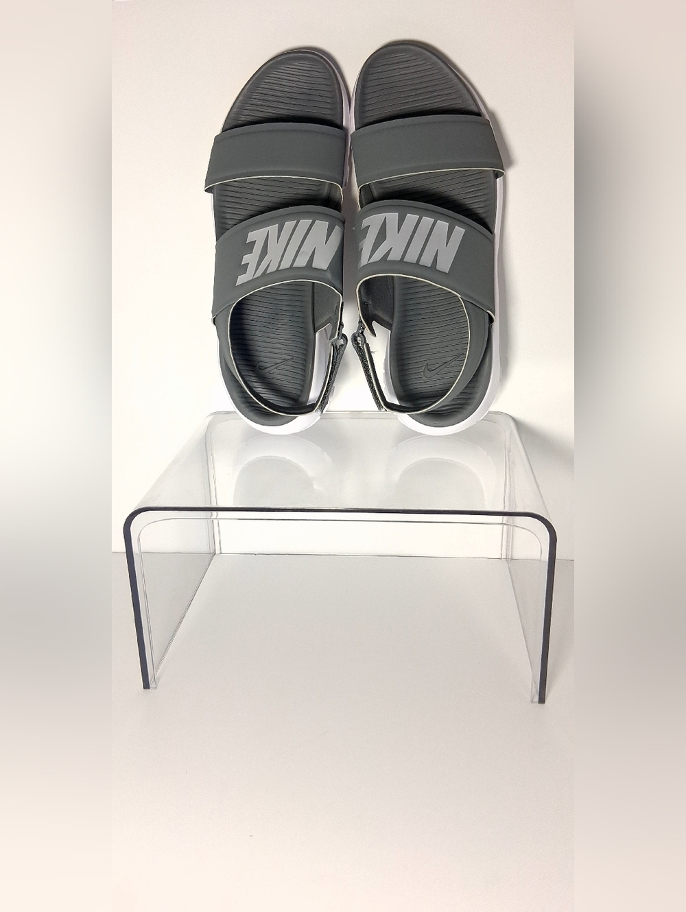 Nike Grey Logo Sport Women's Sandals Size 8 - Picture 9 of 16